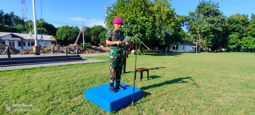 Dankodikmar Brigjen TNI (Mar) Ili Dasili saat membuka Lattek Dikko Taruna AAL dan siswa Dikmata