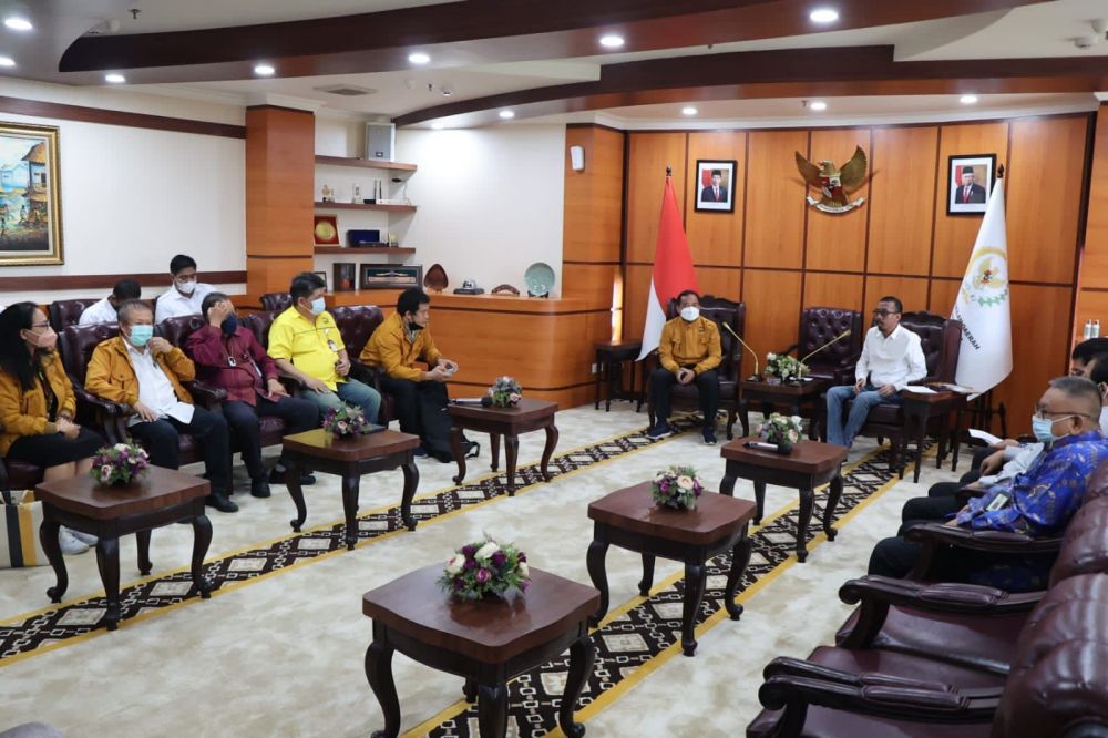 Ketua DPD RI AA LaNyalla Mahmud Mattalitti saat audiens dengan Pewarna