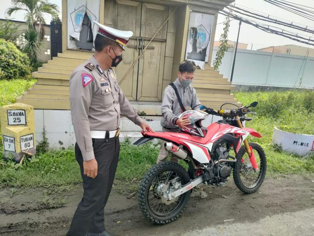 Polisi Gresik amankan motor knalpot Brong saat Ramadhan 