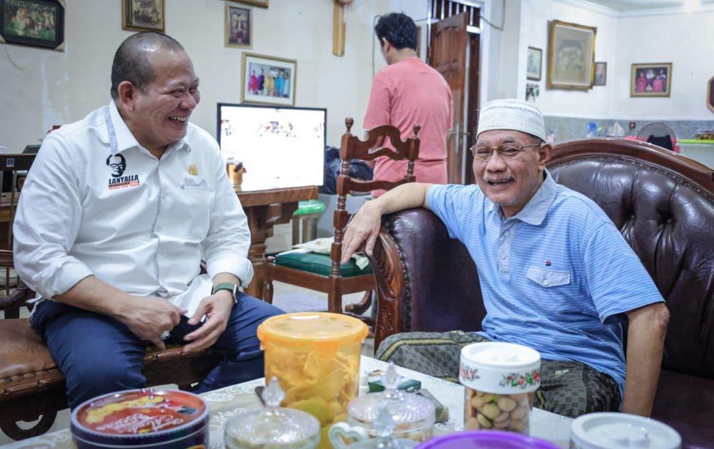 Ketua DPD RI AA LaNyalla Mahmud Mattalitti bersama mantan ketua umum PKB Jatim Choirul Anam