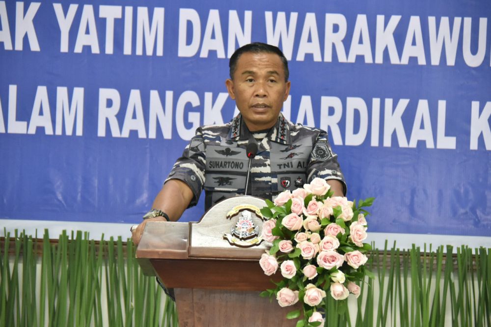 Dankodiklatal Letjen TNI Marinir Suhartono saat memberikan sambutan 