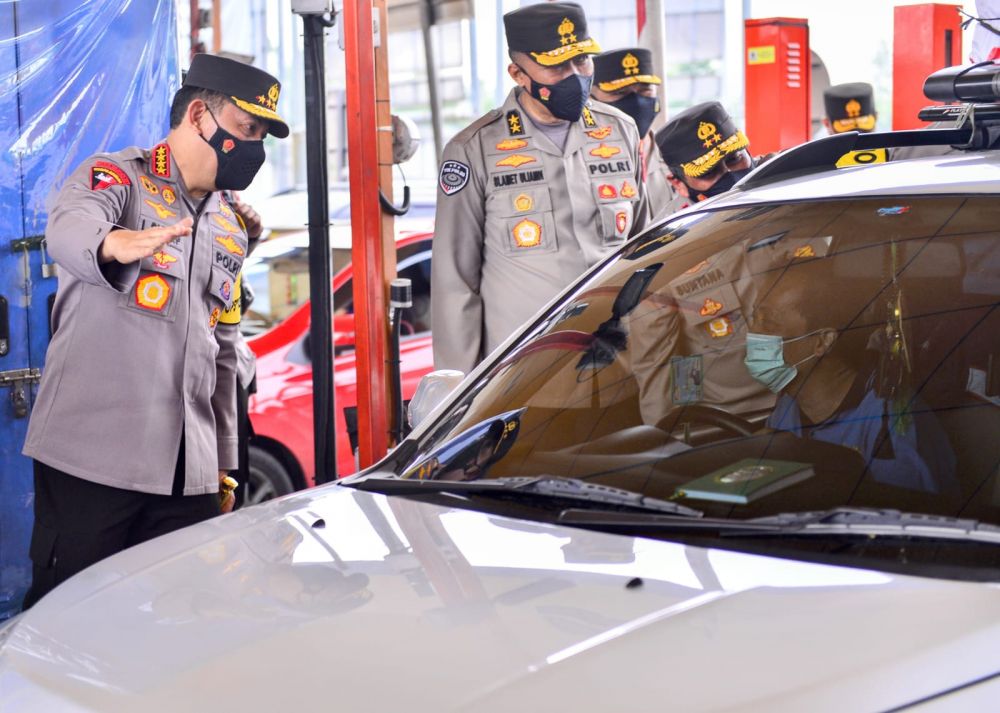 Kapolri Jenderal Listyo Sigit Prabowo saat memberikan edukasi ke pemudik