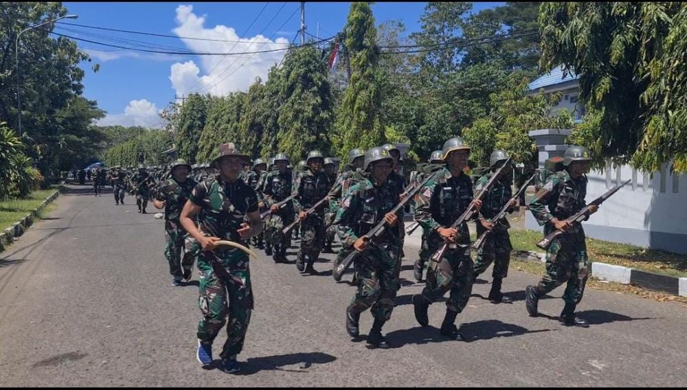 Siswa Satdik 2 Makassar saat lari siang jaga fisik