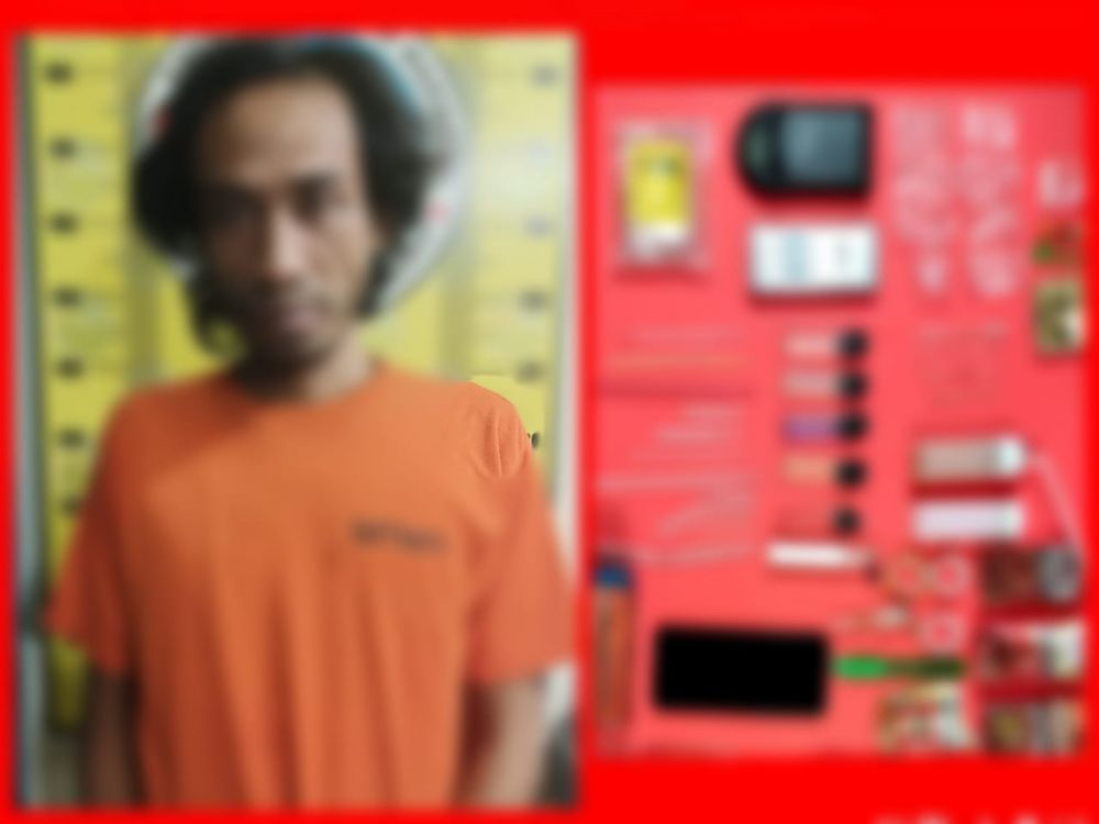 Tersangka diamankan Polres Tulungagung beserta barang buktinya