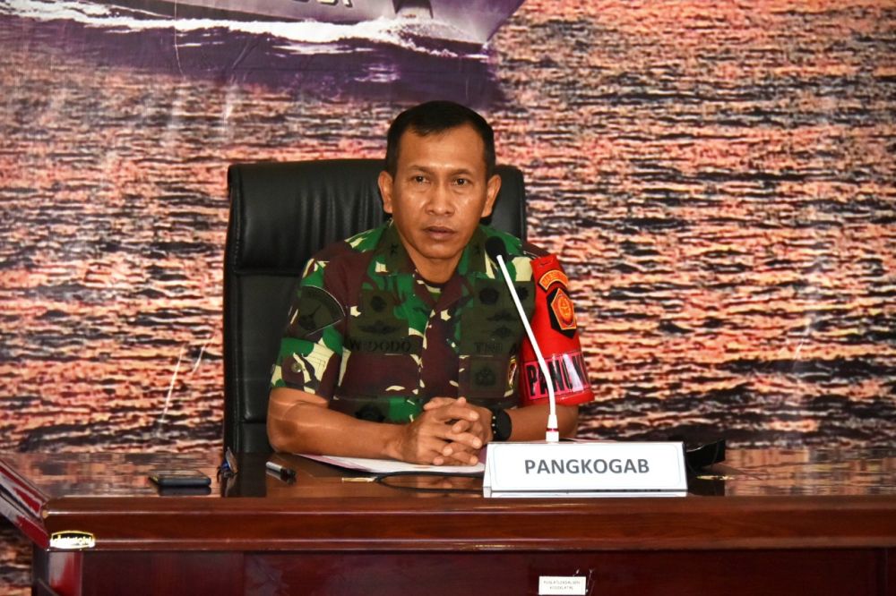 Pangkogab TNI Dirlat Kodiklatal Brigjen (Mar) Widodo saat memberikan pembekalan