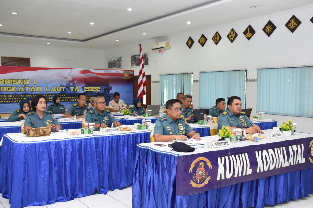 Kodiklatal Ikuti Rakernisku l TNI AL TA 2022 Secara Virtual