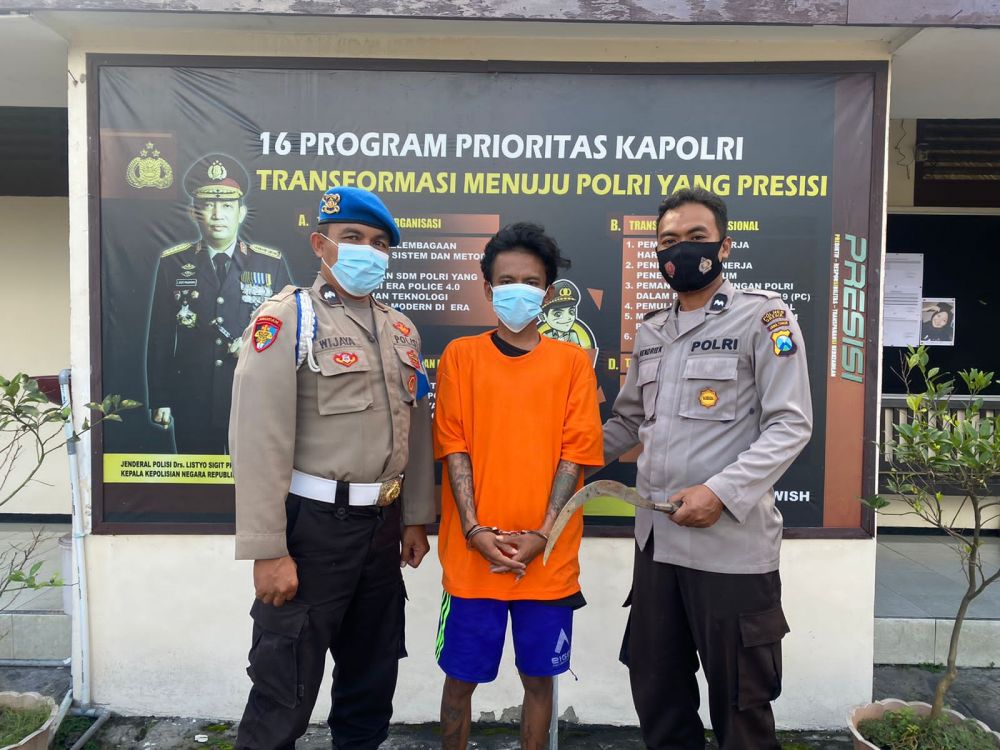 Polsek Driyorejo amankan pelaku beserta barang buktinya
