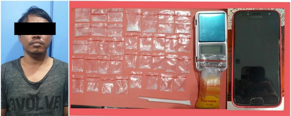 Tersangka diamankan Polres Pelabuhan Tanjung Perak beserta barang buktinya