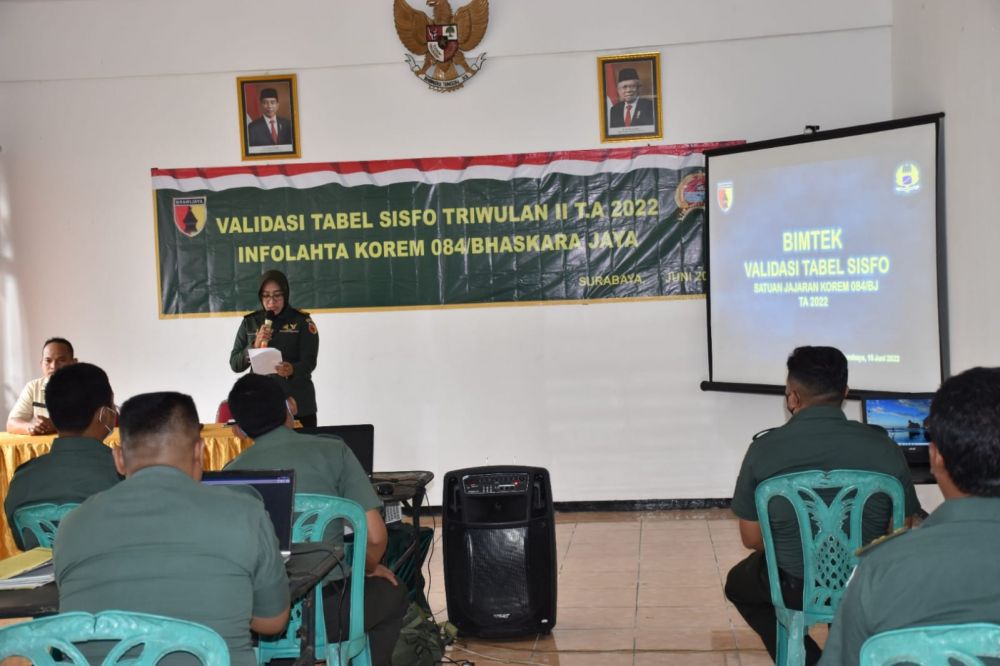 Infolahta Korem 084/BJ laksanakan validasi tabel Sisfo