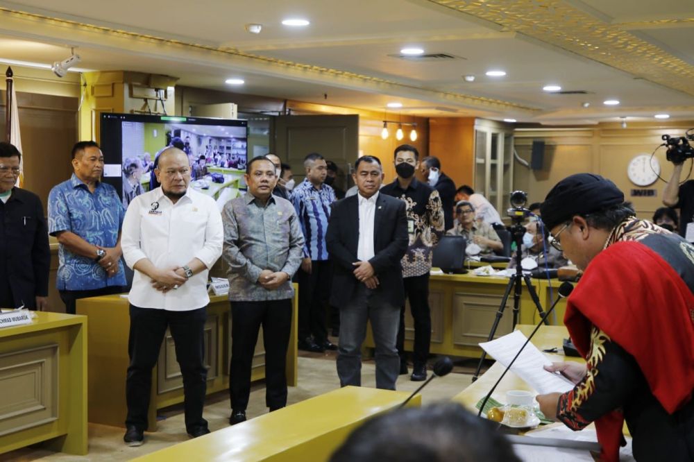Ketua DPD RI AA LaNyalla Mahmud Mattalitti saat di kunjungi KPU