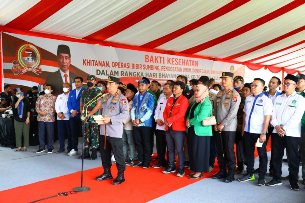 Kapolri Jenderal Listyo Sigit Prabowo saat memberikan sambutan 