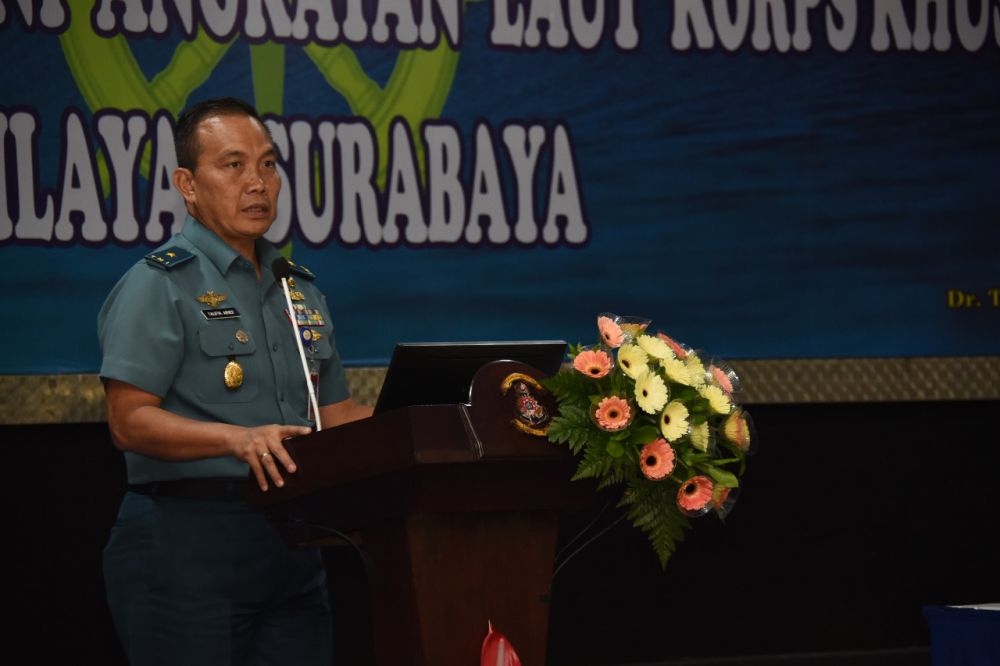 Kadislitbangal Laksma TNI Taufik Arief saat memberikan sambutan