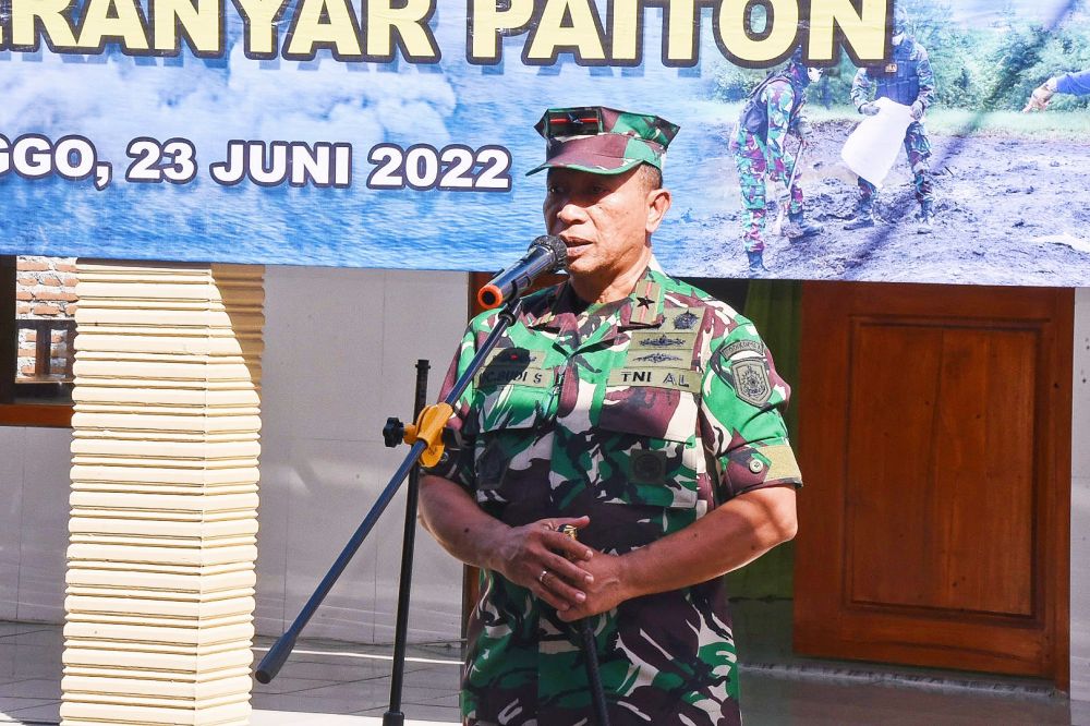 Dankodikopsla Laksma TNI OC Budi Susanto saat menghadiri giat Baksos