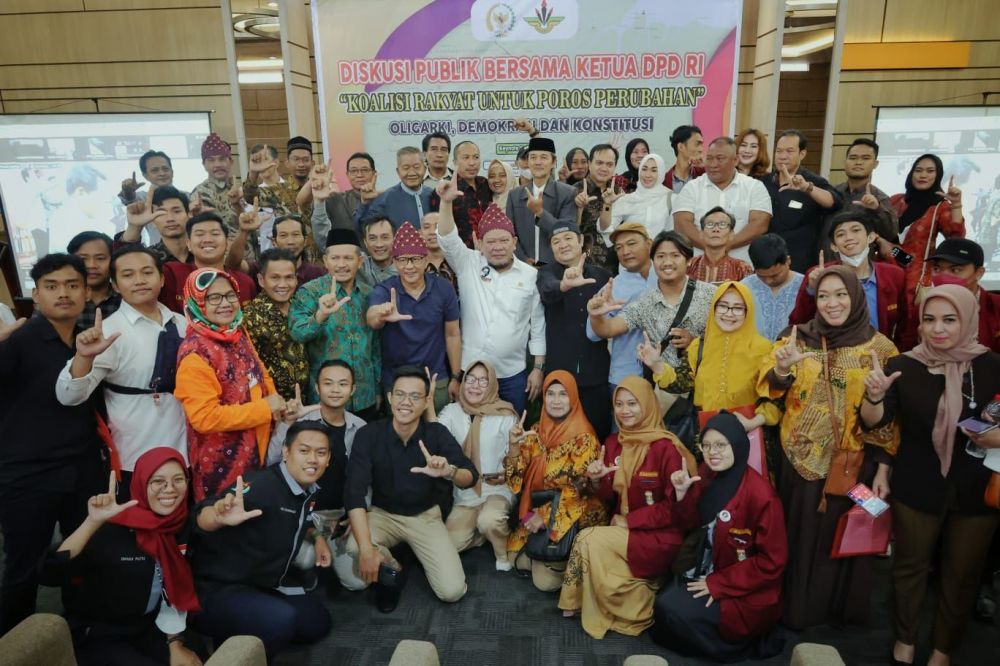 Ketua DPD RI AA LaNyalla Mahmud Mattalitti di acara diskusi publik Sijarum Institute