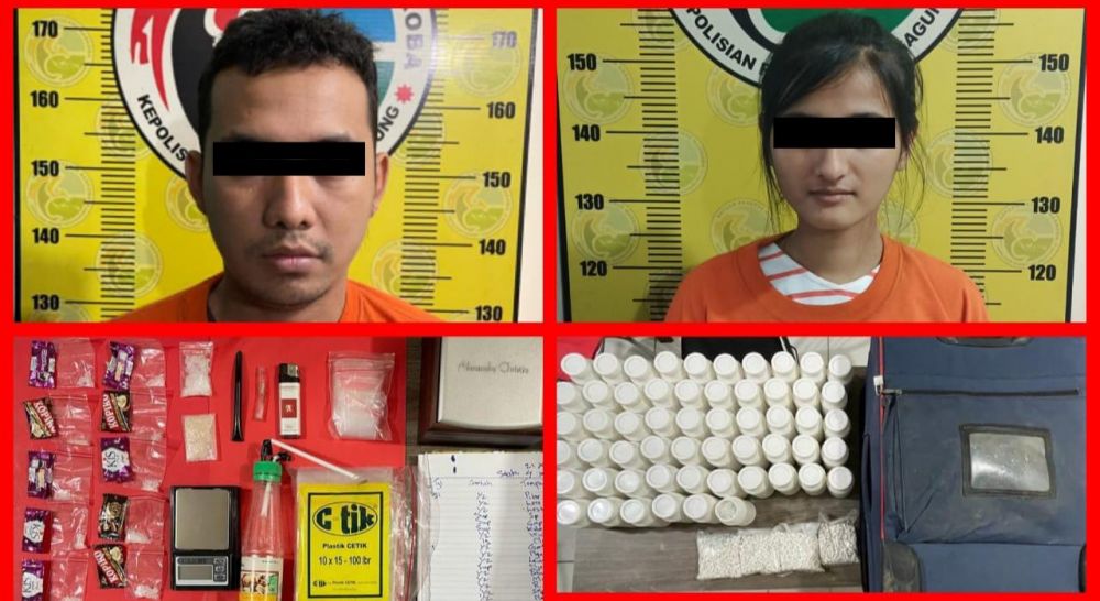 Tersangka diamankan Polres Tulungagung beserta barang buktinya