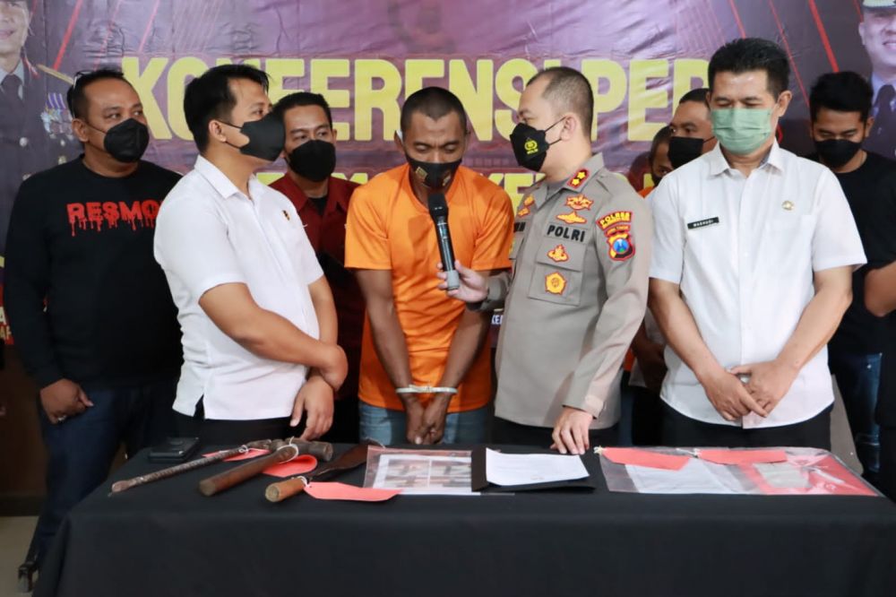 Satreskrim Polresta Mojokerto amankan tersangka beserta barang buktinya 