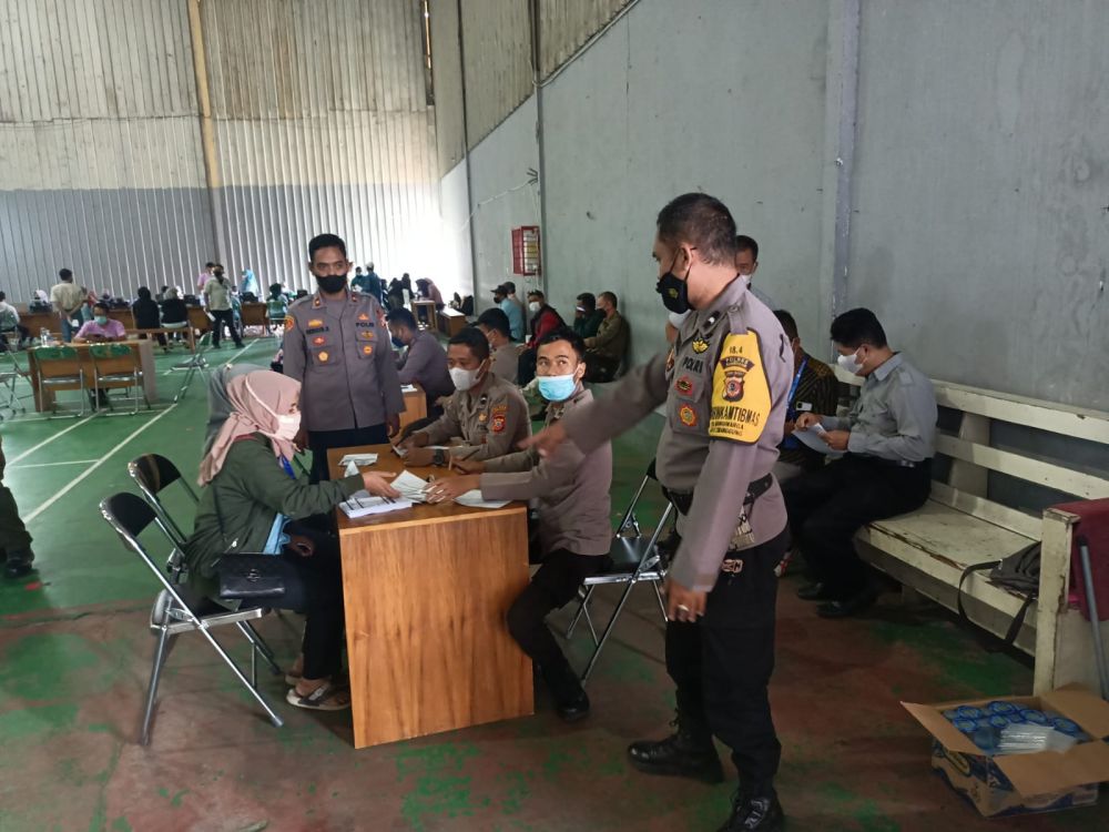 Saat kegiatan gebyar vaksinasi berlangsung di PT. Kahatex.