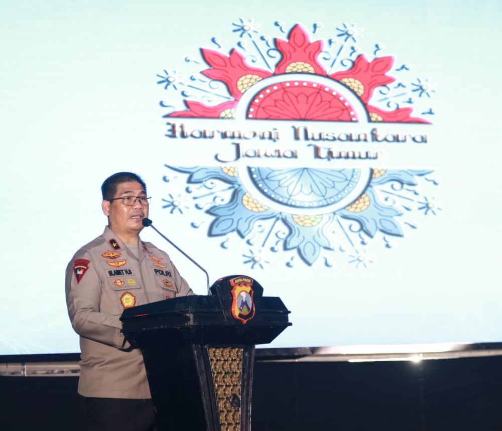 Wakapolda Jatim Brigjen Pol Slamet HS saat memberikan sambutan