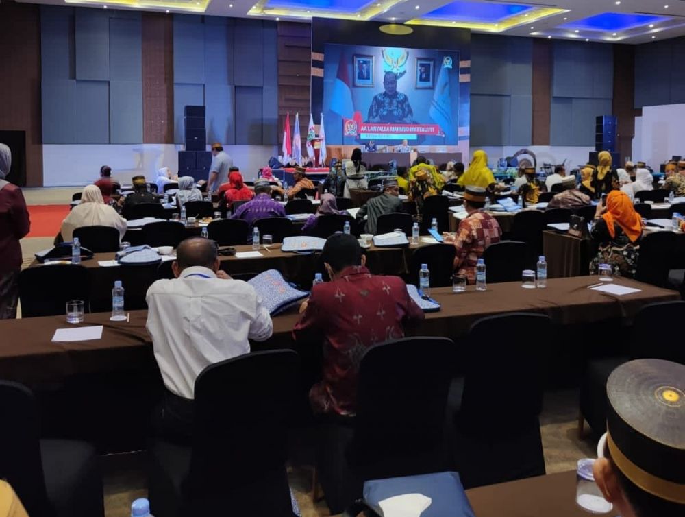 Ketua DPD RI AA LaNyalla Mahmud Mattalitti secara virtual dalam Rakernas ke-1 KKM