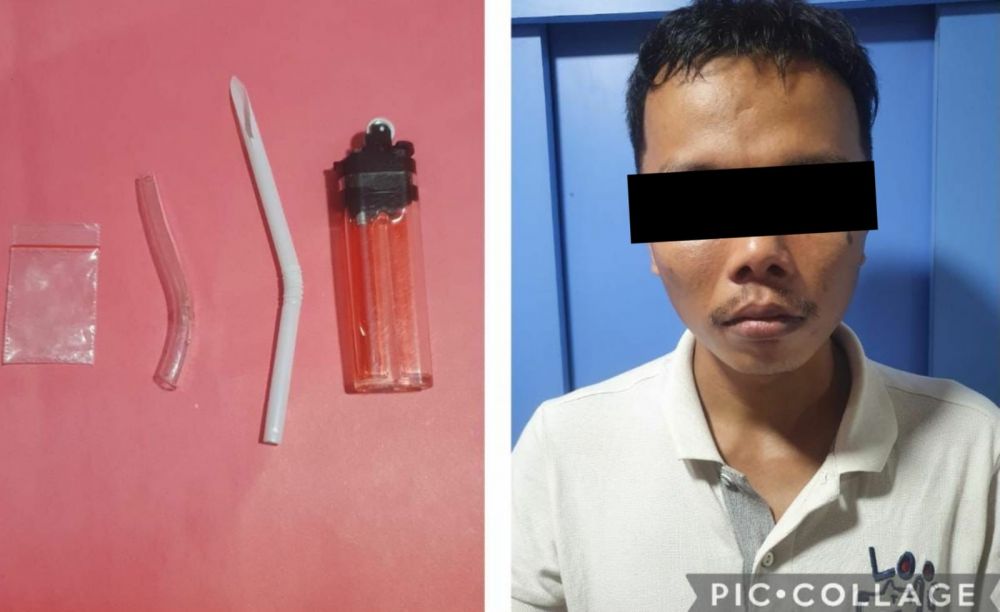 Tersangka diamankan Polres Pelabuhan Tanjung Perak Surabaya beserta barang buktinya