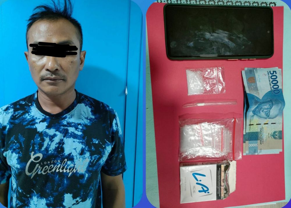 Satresnarkoba Polres Tanjung Perak Surabaya amankan tersangka beserta barang buktinya