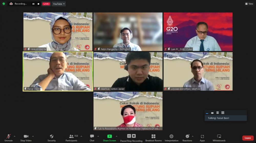 Komnas Pengendalian SEATCA saat vidcon