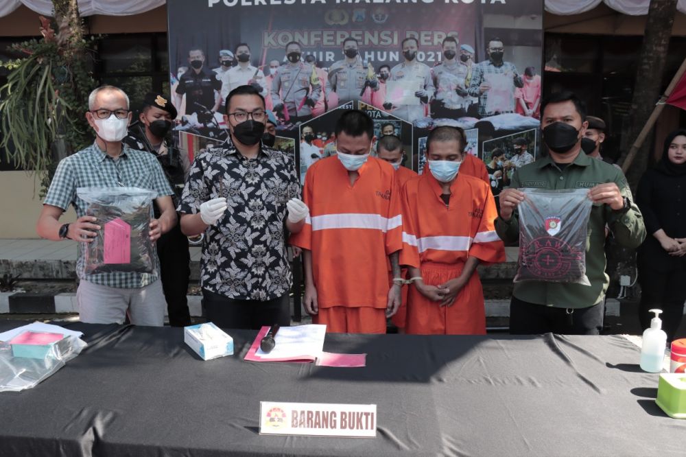 Satreskrim Polresta Malang Kota amankan tersangka beserta barang buktinya
