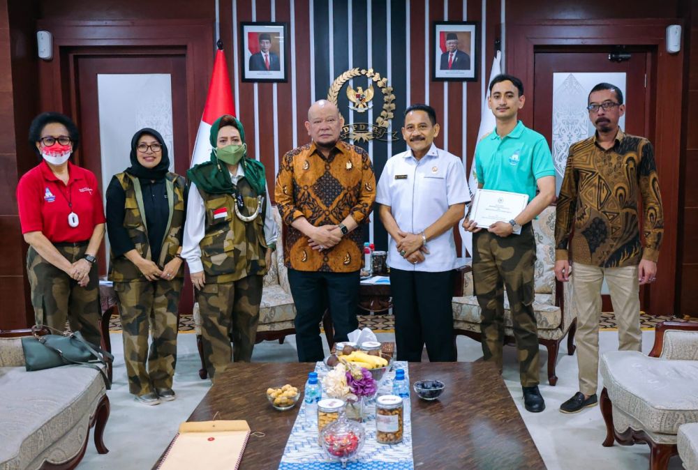 Ketua DPD RI AA LaNyalla Mahmud Mattalitti saat bertemu Duta Maritim Indonesia