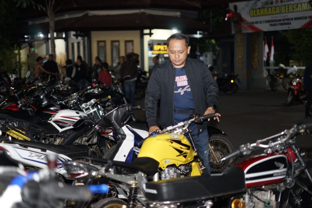 Satlantas Polres Ponorogo Amankan Ratusan Motor Diduga untuk Balapan Liar