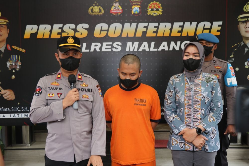 Polres Malang amankan tersangka beserta barang buktinya