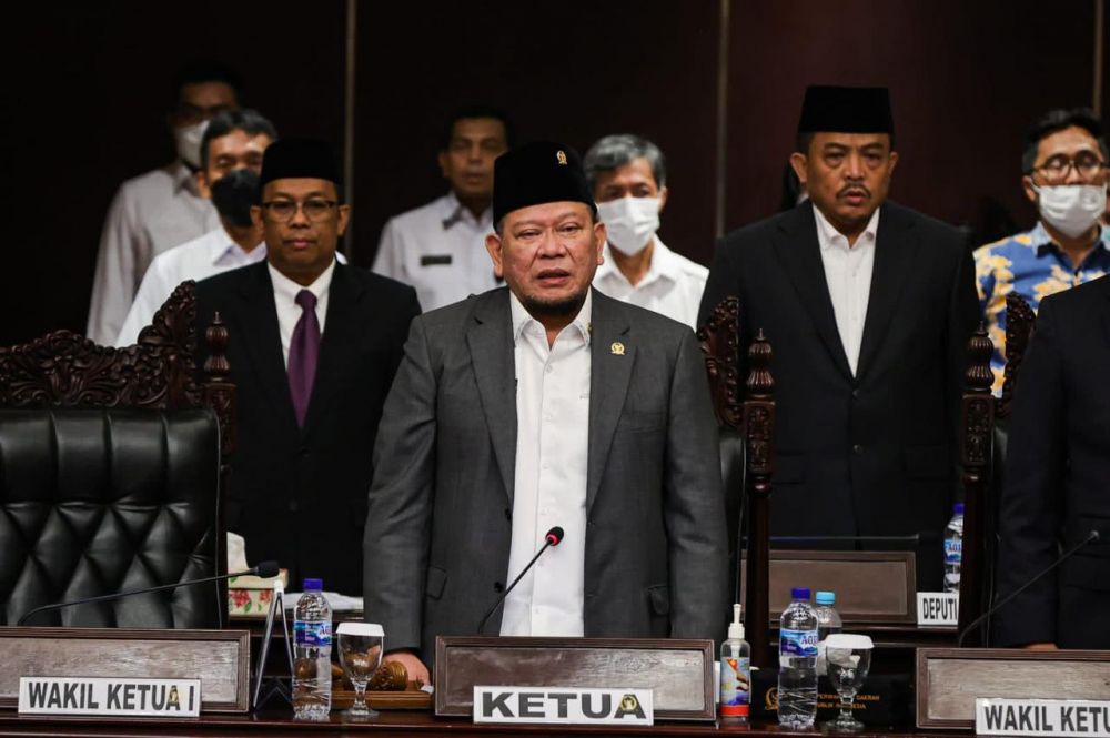 Ketua DPD RI AA LaNyalla Mahmud Mattalitti saat sidang Paripurna