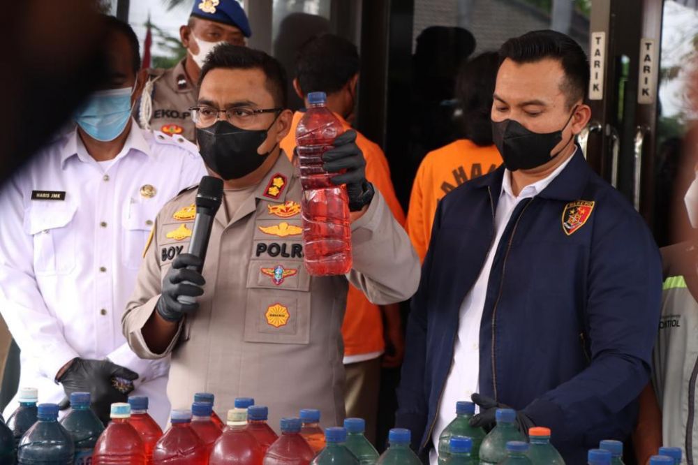 Polres Nganjuk amankan tersangka beserta barang buktinya 