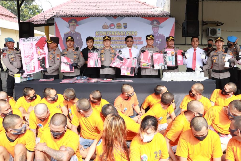 Polresta Mojokerto Amankan 33 Tersangka Kasus Narkoba di Agustus 2022