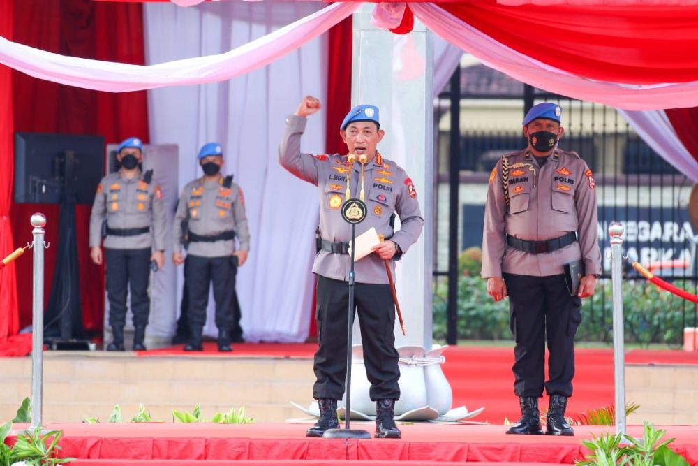 Kapolri Jenderal Listyo Sigit Prabowo saat lepas pasukan perdamaian PBB
