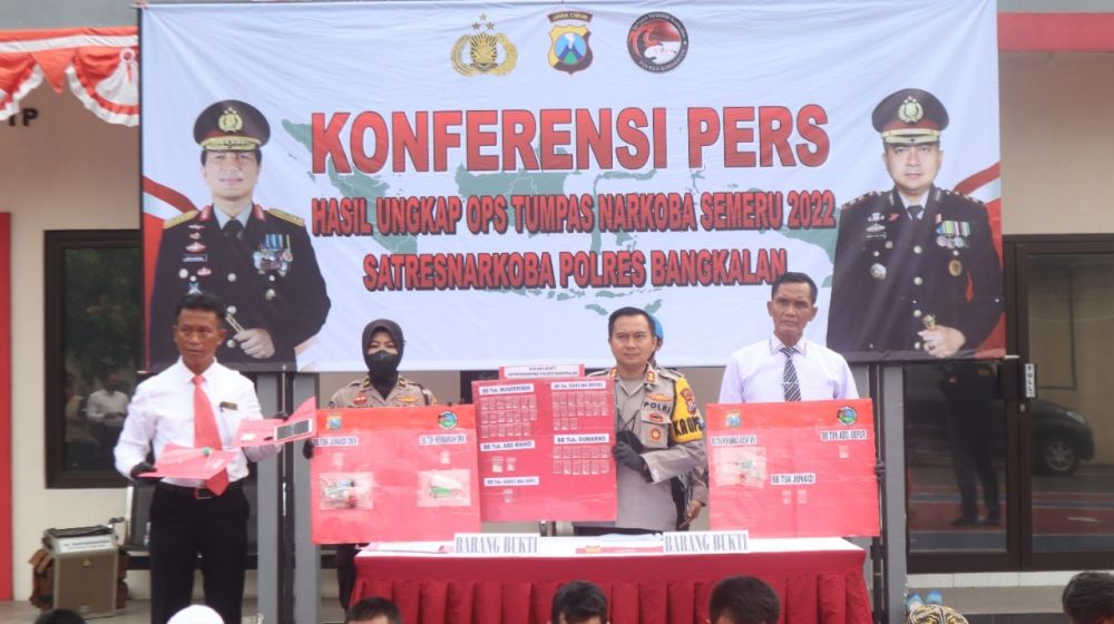 Polres Bangkalan Gelar Ops Tumpas Narkoba Semeru 2022 Berhasil Ungkap 16 Kasus