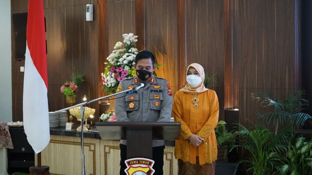 Kapolres Gresik AKBP Mochamad Nur Azis saat memberikan sambutan