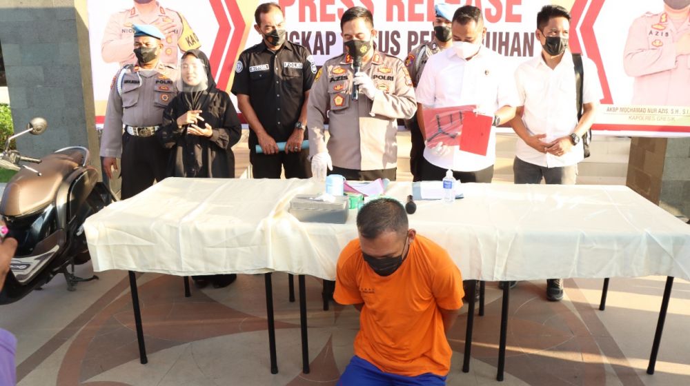 Polres Gresik amankan tersangka beserta barang buktinya