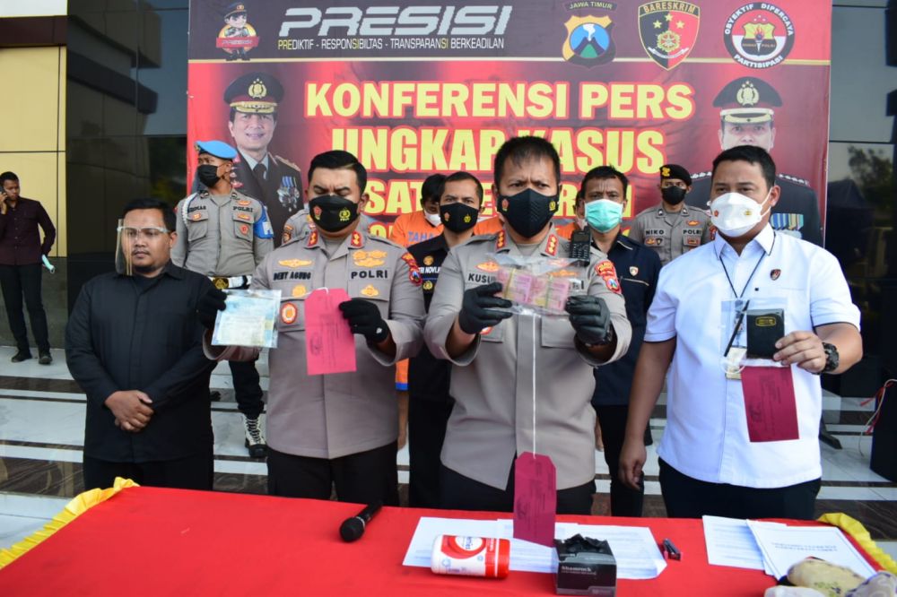 Polresta Sidoarjo amankan tersangka beserta barang buktinya