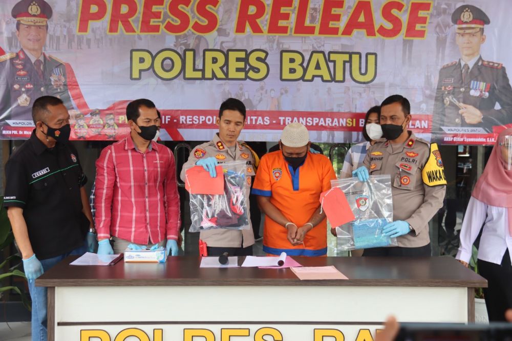 Polres Batu amankan tersangka beserta barang buktinya