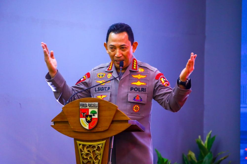 Kapolri Jenderal Listyo Sigit Prabowo saat memberikan sambutan