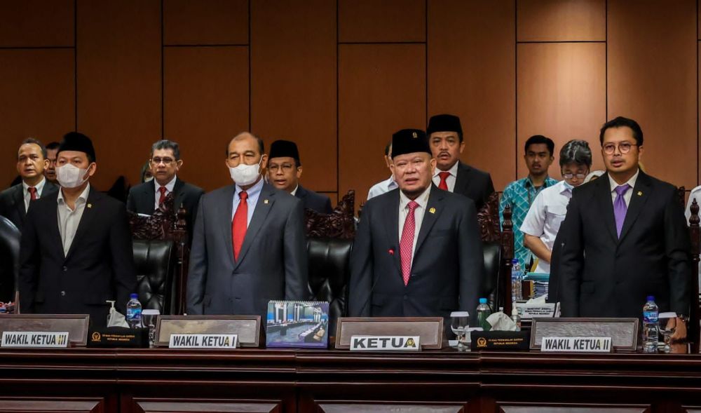 Ketua DPD RI AA LaNyalla Mahmud Mattalitti saat sidang Paripurna