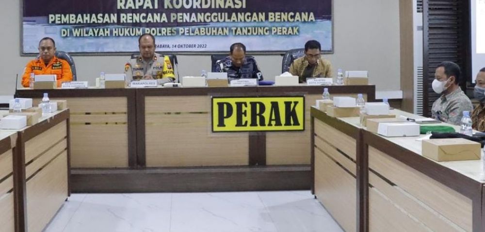 Polres Pelabuhan Tanjung Perak Surabaya gelar Rakor tanggap bencana