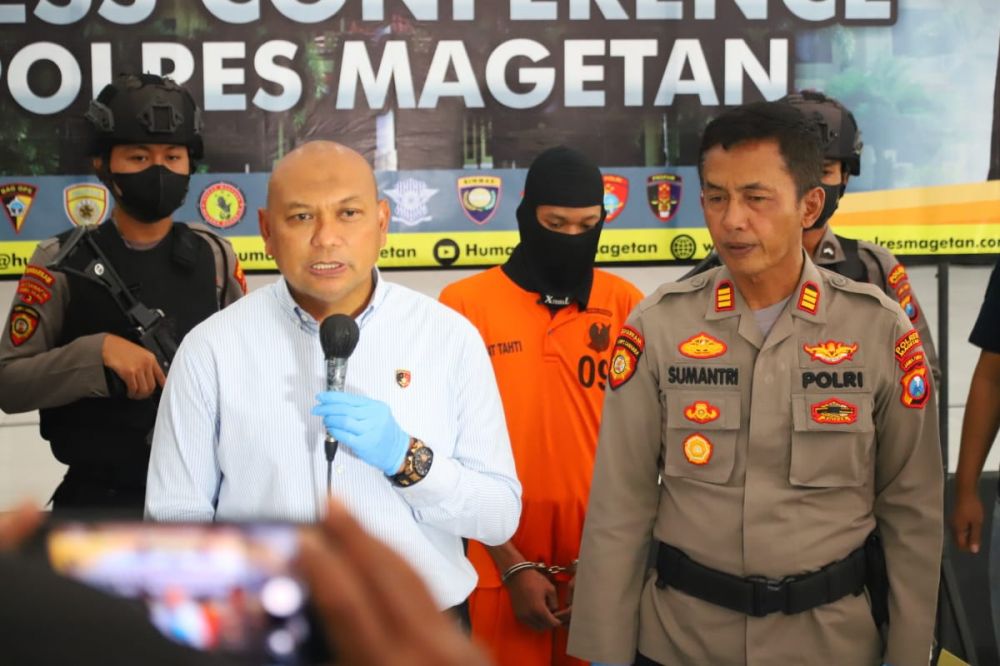 Satreskrim Polres Magetan amankan tersangka beserta barang buktinya