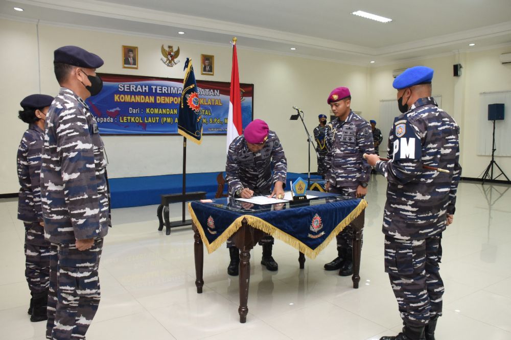 Dankodiklatal Letjen TNI Marinir Suhartono saat pengukuhan Dandenpomal