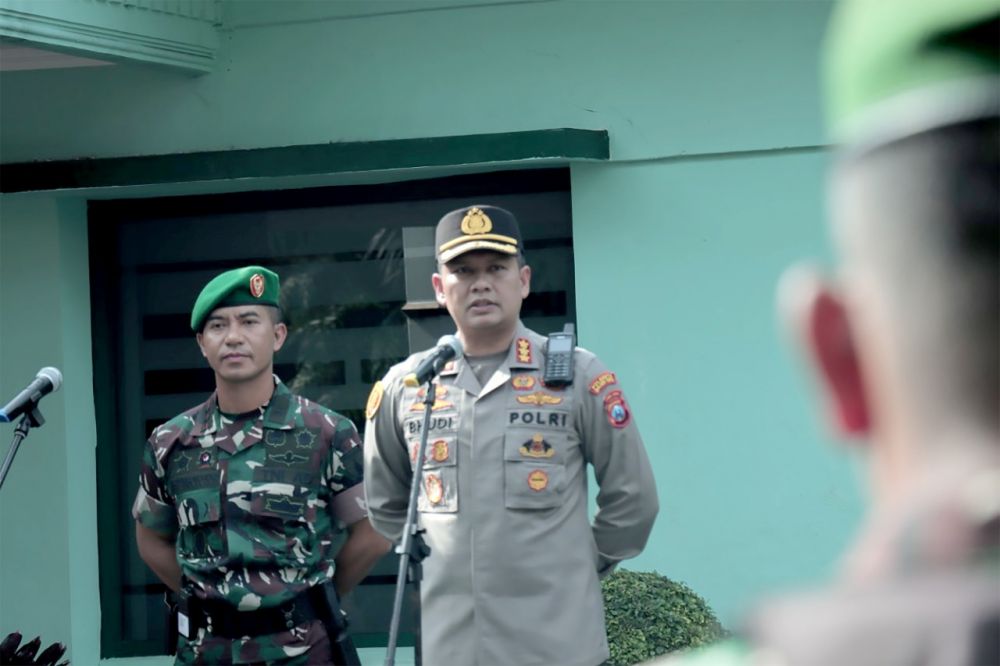 Kapolresta Malang Kota Kombespol Budi Hermanto saat memberikan sambutan