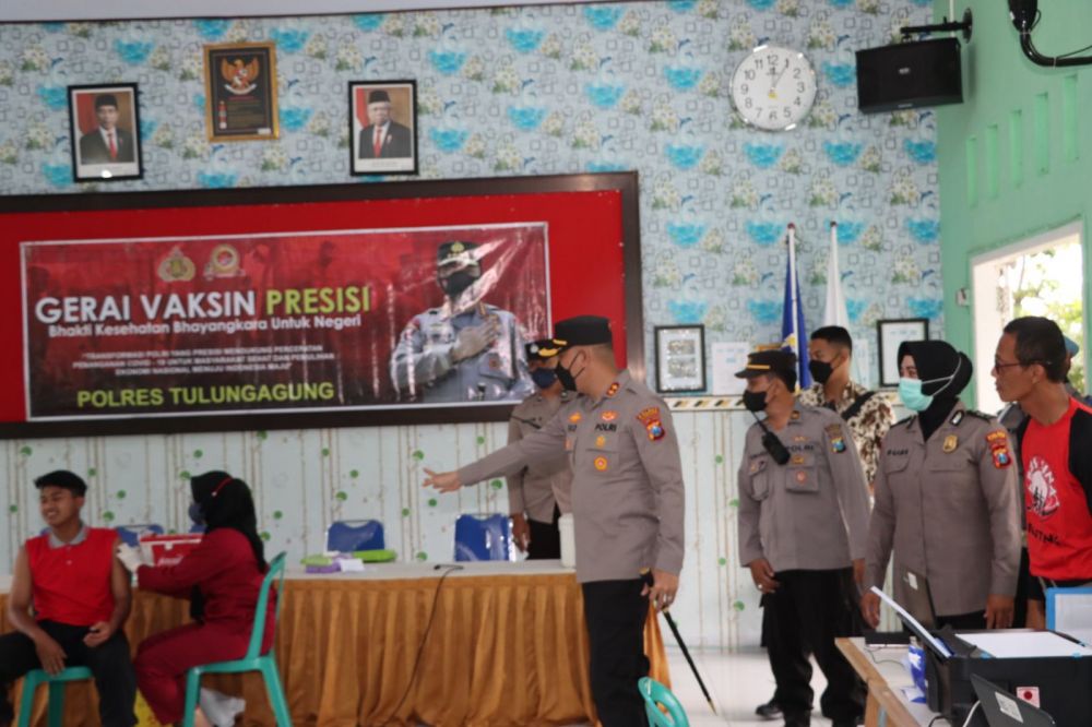 Kapolres Tulungagung AKBP Eko Hartanto saat tinjau lokasi