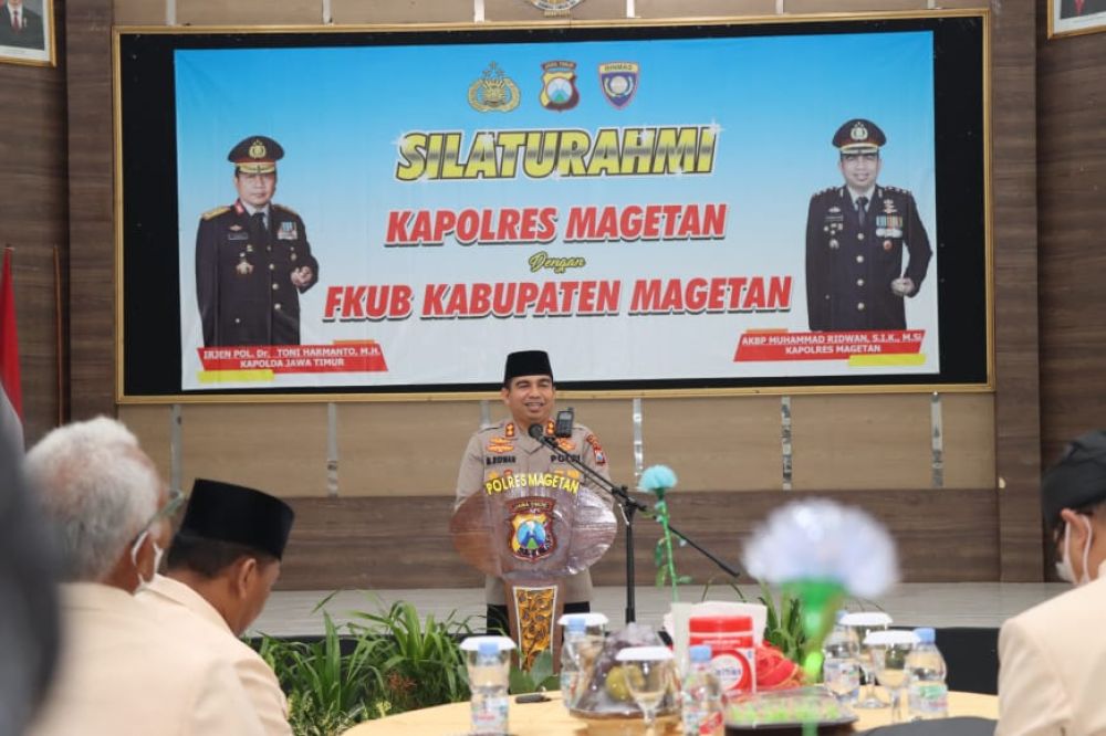 Kapolres Magetan AKBP Muhammad Ridwan saat memberikan sambutan