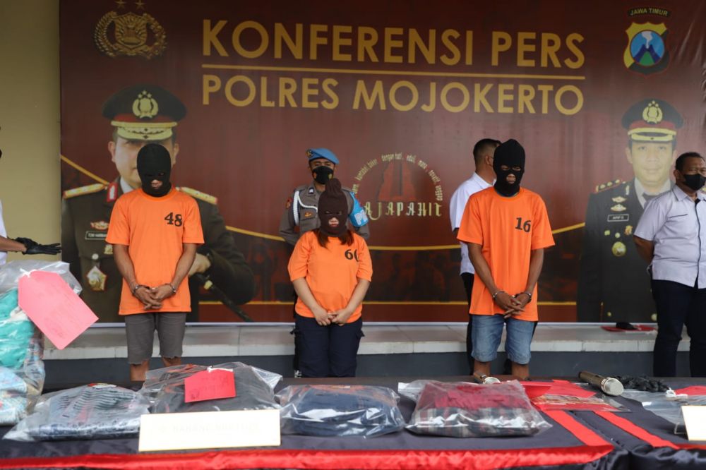Polres Mojokerto amankan tersangka beserta barang buktinya