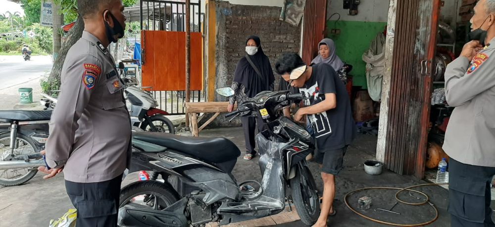 Polres Lamongan edukasi pemilik bengkel terkait nataru