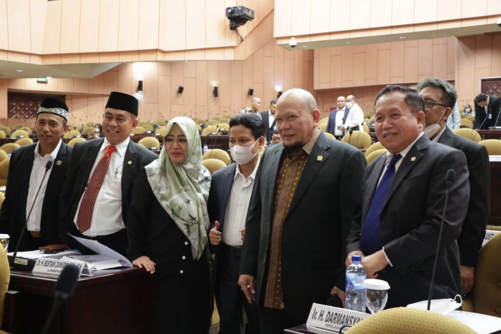 Ketua DPD RI AA LaNyalla Mahmud Mattalitti saat sidang Paripurna